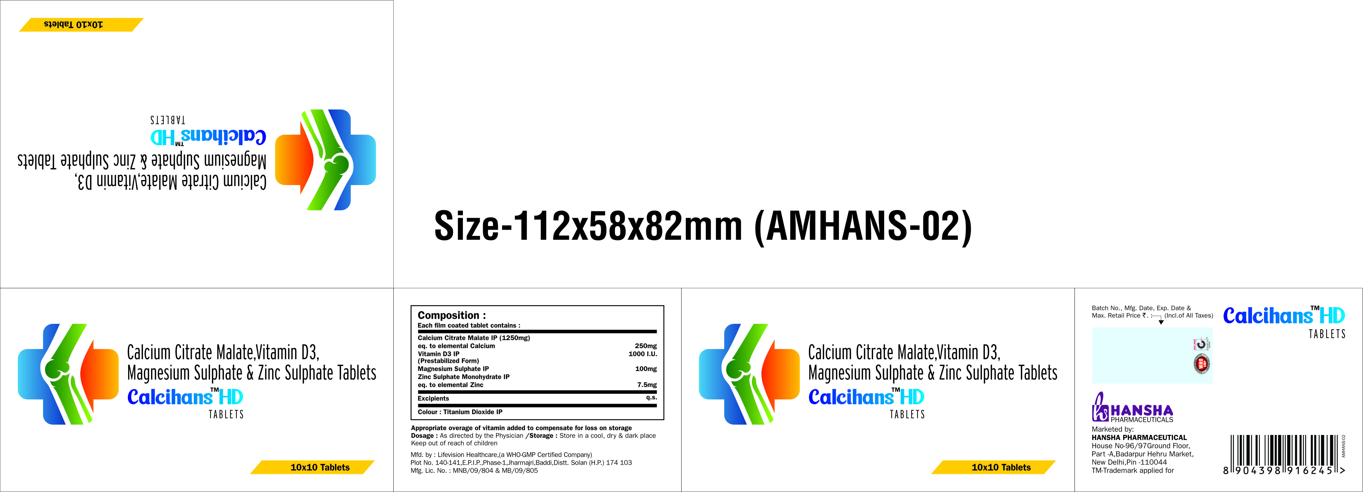 CALCIHANS HD AMHANS 02 TABS CARTON