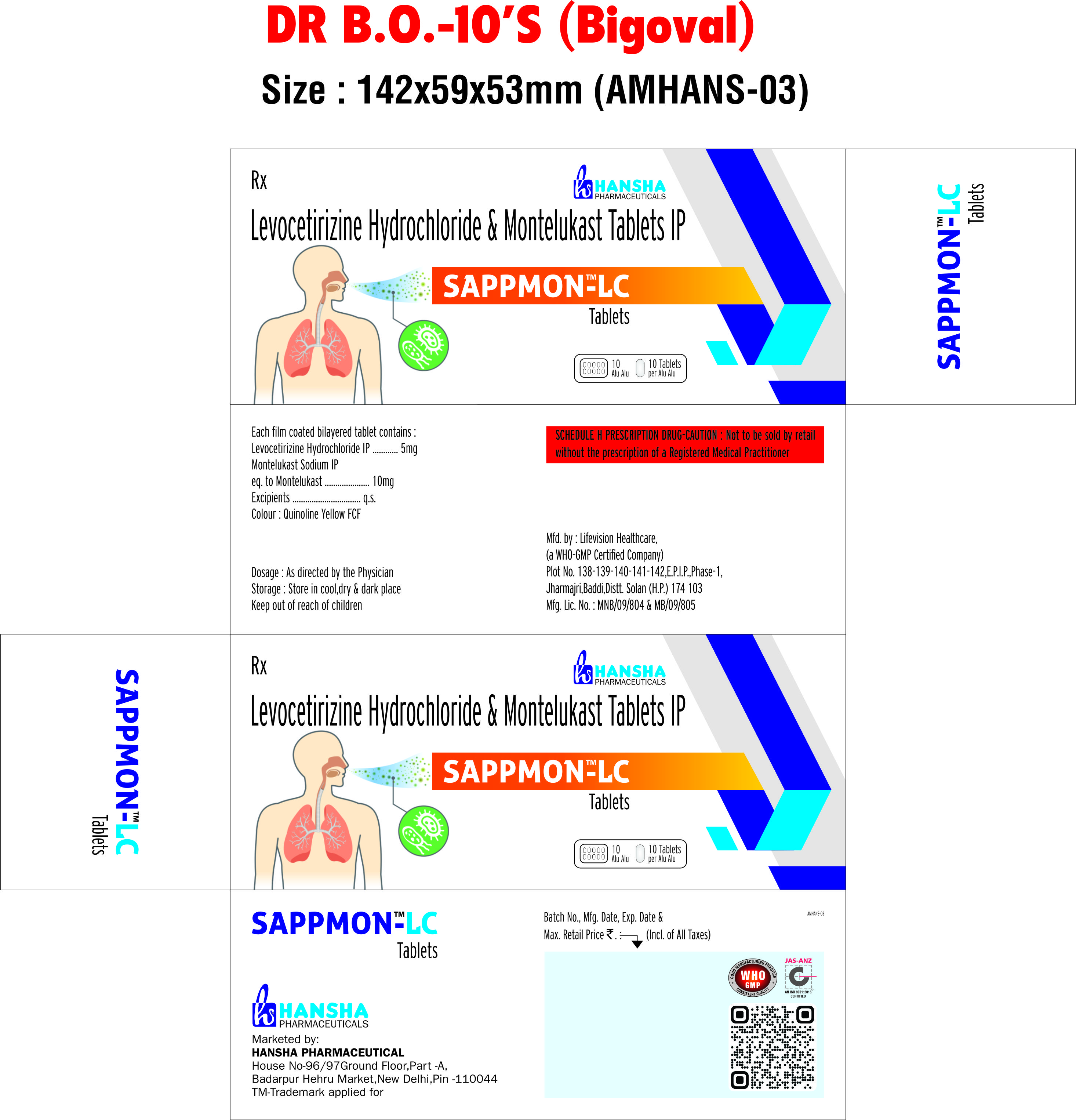 SAPPMON LC AMHANS 03 TABS CARTON